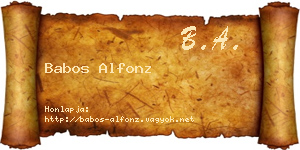 Babos Alfonz névjegykártya